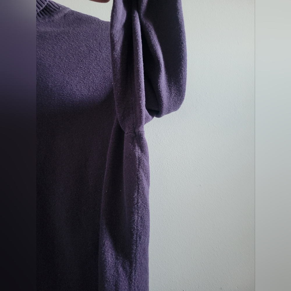 L.L. Bean Plum Purple Cotton/Cashmere Turtleneck Sweater Womens Medium - Picture 3 of 7